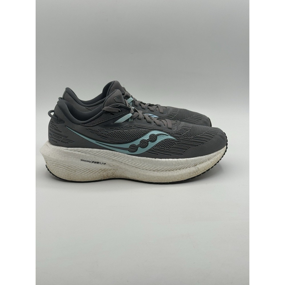 Saucony Women's Triumph 21 Sneaker Gray/ Light Blue Sz 8